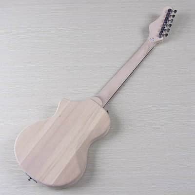 Natural Finish Mini Electric Guitar 38 Inch, Basswood Body, Maple Neck Through image 4