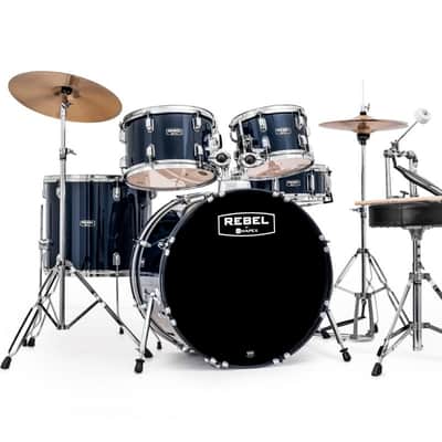 Mapex RB5294FTCYB Rebel 22x16" / 10x7" / 12x8" / 16x14" / 14x5" Complete 5pc SRO Kit w/ Cymbals