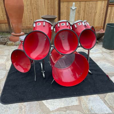 Vintage North Drums 6pc Drum Set kit - Red Finish image 3