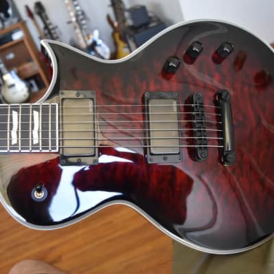 ESP E-II Eclipse QM See Thru black cherry sunburst, OHSC, Quilted maple top & EMG's, Made in Japan image 10