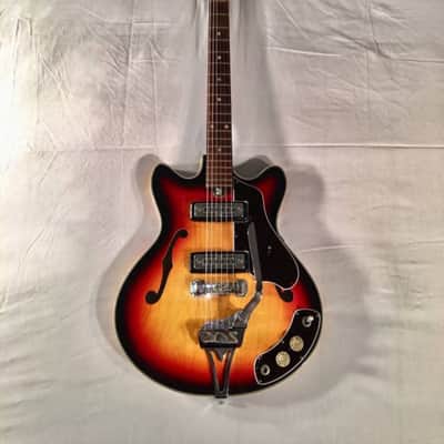 Vintage 1960's Teisco Silvertone 319.14459 Hollowbody Electric Guitar W/ Case image 1