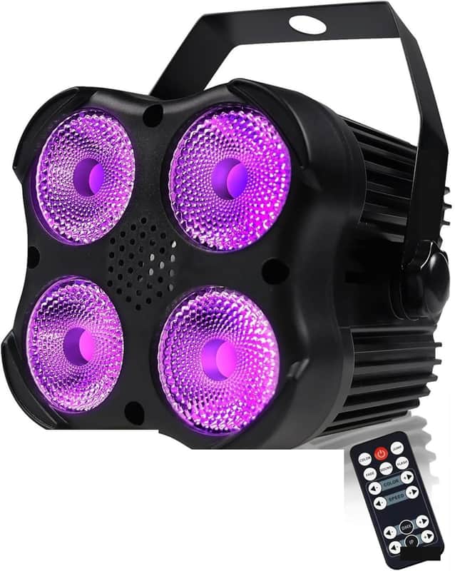 DJ Par Lights, RGBW LED Par Light with Sound Activated and Remote, DMX Stage Uplighting for Event Wedding Church Festival Stage Lighting﻿﻿ image 1
