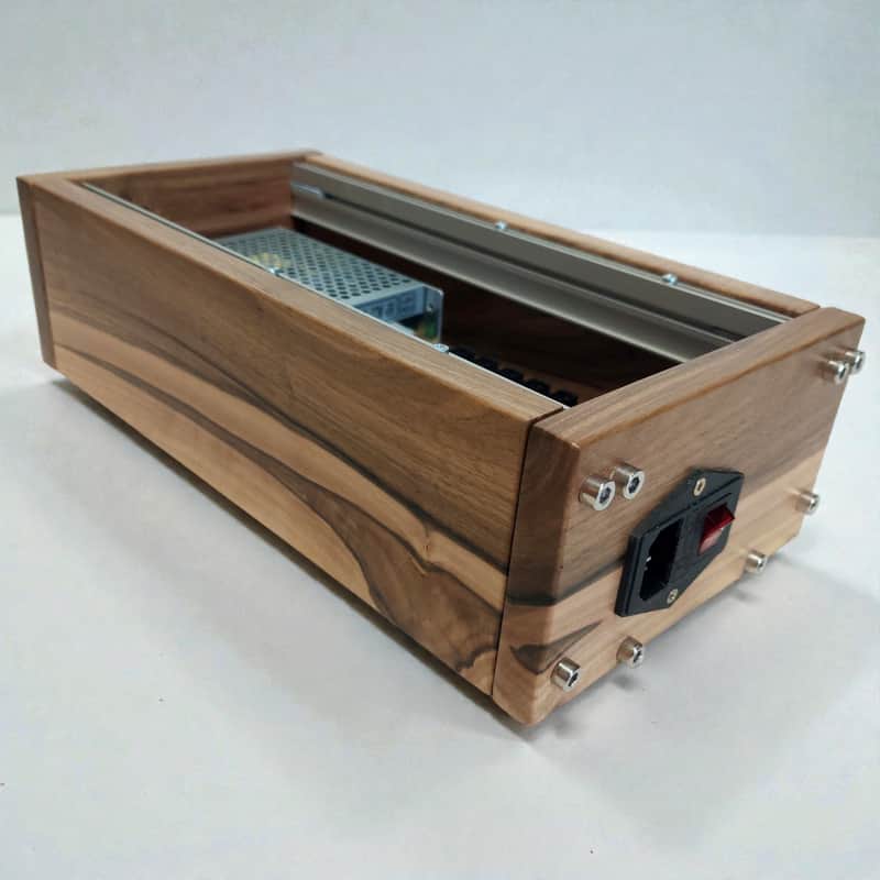 3U / 56hp Eurorack case LUNA • Rails + Threaded strips / Walnut / Powered image 1