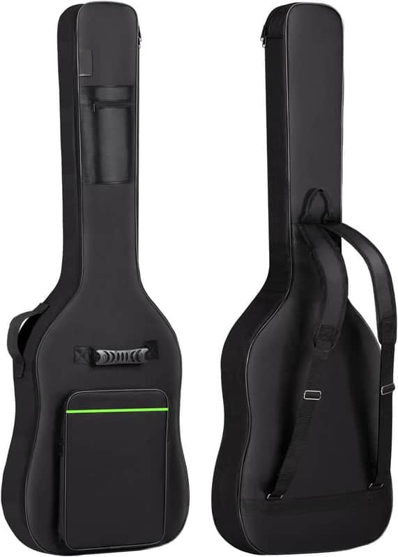 Bass Guitar Bag Gig Bag 0.3in Padding Black Padded Backpack Soft Electric Bass Case Green image 1