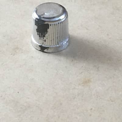 1 Single Vintage Push On Tele Strat Amp Knob Chrome Natural Heavy Relic Plastic image 2