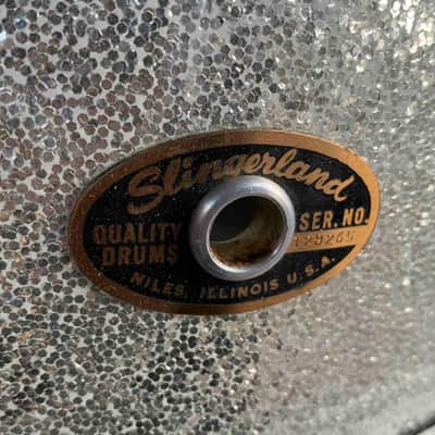 Vintage 1960's Slingerland No. 161 Deluxe Student Model 5x14" 6-Lug Snare Drum with Stick-Saver Hoops in Silver Sparkle image 2