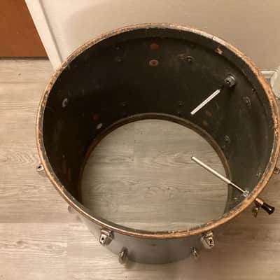 Slingerland 18x20 Bass Drum - Blue Sparkle - converted combo drum - made in Chicago - 1950s 50s vintage image 6