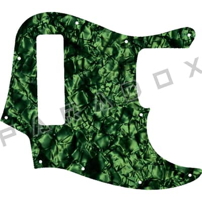 Custom Pickguard For 2018 - 2024 Made in China Squier By Fender Contemporary Active Jazz Bass HH V 5-string - Dark Green Pearl/Black/White/Black .090"