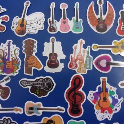 Lot of 57 Gloss Electric & Acoustic Guitar Decals Stickers #2 Case Candy Phone / lap top decor scrap booking etc image 5