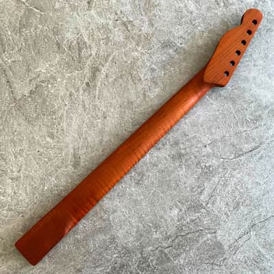 Telecaster electric guitar Neck Roasted Flame Maple 22 fret TL image 3