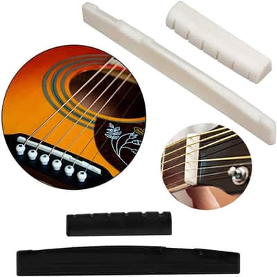 Acoustic Guitar Bridge Pins Set | Saddle Nut Pin Puller Picks and Pick Holder | Guitar Replacement Accessories image 5