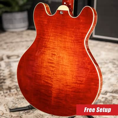 Eastman T486 Thinline Semi-Hollow Electric Guitar - Classic with Hardshell Case image 2