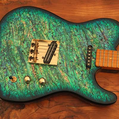 Pearlvibe tele real full abalone top Blue Bayou vintage telecaster image 1