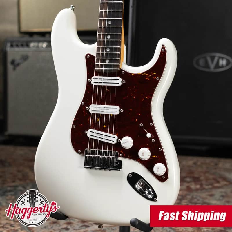 Fender American Ultra Stratocaster Guitar - Arctic Pearl with Hardshell Case - Used image 1