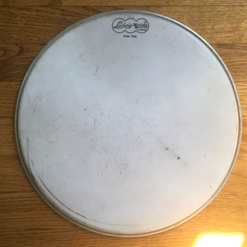 Vintage Ludwig Weathermaster Tom Drum Batter Head 13” USA Logo Coated 1960s Rare image 1