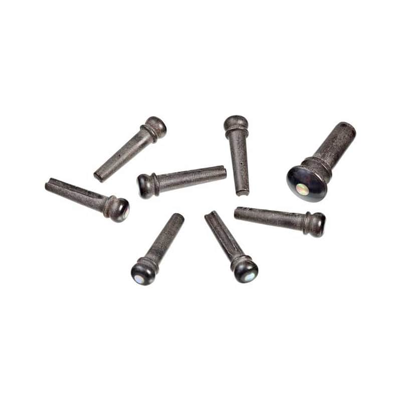Planet Waves Bridge Pin Set- Ebony & Abalone Ebony Bridge & End Pin Set image 1