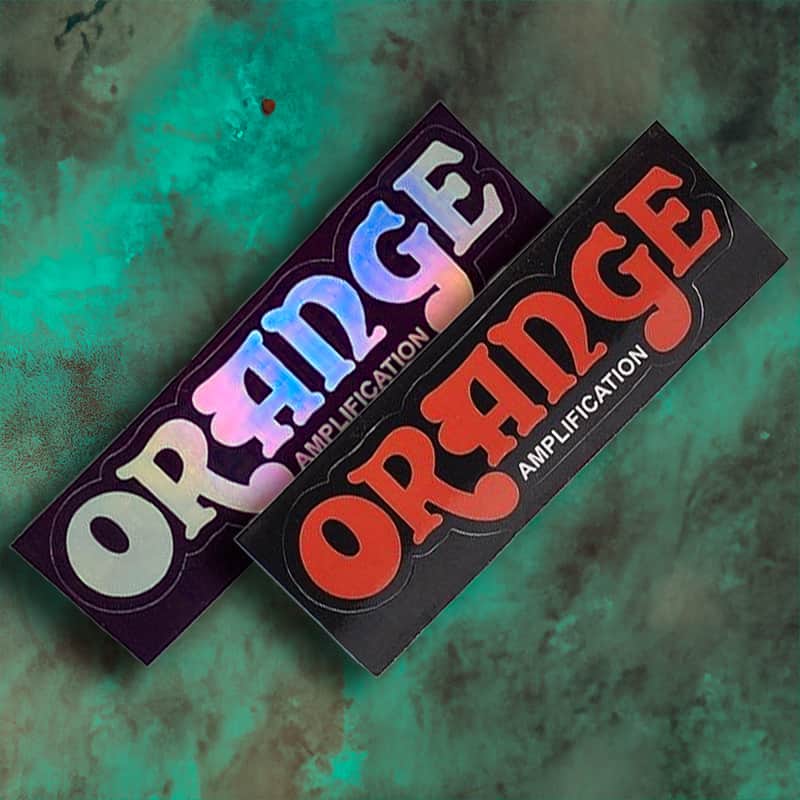 ORANGE AMPLIFICATION HOLOGRAPHIC STICKER SET INSANELY RARE LIMITED EDITION AMPLIFIERS AMP CASE CANDY BUMPER STICKERS DECAL AMPLIFIER FREE SHIPPING! image 1