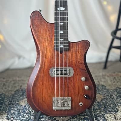 Offbeat Guitars "Hope" 30" Short Scale Bass in Bismarck Brown on Carved Top Spanish Cedar, TV Jones Thunder'Mag Pickup, Varitone, Leo Quan Badass Hardware image 1