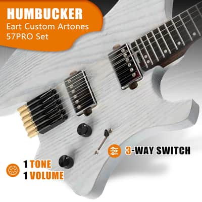 Eart GW2-Pro Headless Electric Guitar, Roasted Ash Body,24F Rounded Ends Jumbo Stainless Steel Bild 4