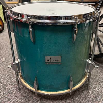 Vintage 14.5” x 16” Sonor Floor Tom 1960’s - Sparkling Turquoise image 11