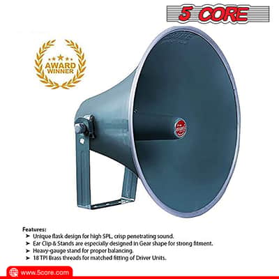 5Core Indoor Outdoor PA Loud Speaker Horn 18 Inch + Compression Driver Unit 600W PMPO RH18+DU60 image 4