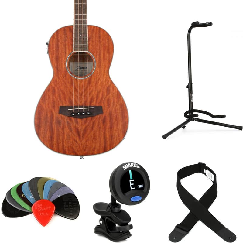Ibanez PNB14E Acoustic-Electric Bass Essentials Bundle - Open Pore Natural image 1