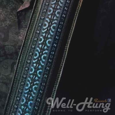 Well-Hung "1969 Series  - Wedding Bell Blues" 3" wide padded leather guitar strap image 5
