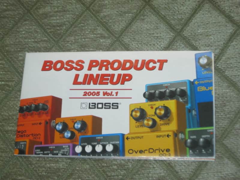 very lightly handled / very clean Boss Product Lineup 2005 Vol.1 (fold open product catalog - fully open it is 14 inches L x 10 inches W), printed in Taiwan 2005 image 1