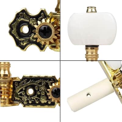 Guitar Tuners Machine Heads 3+3 Set Tuning Keys String Pegs For Classical Guitar (Short Black, White Button) image 3