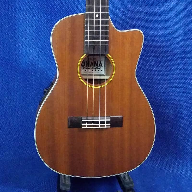 Ohana BK-20CE Solid-Top Mahogany Baritone Ukulele with Cutaway, Electronics image 1