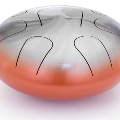 Pearl Awakening 9 Note Orange Burst 10" Tongue Drum C Lydian Scale +Rubber Mallets Hand Finger | NEW | Authorized Dealer image 2