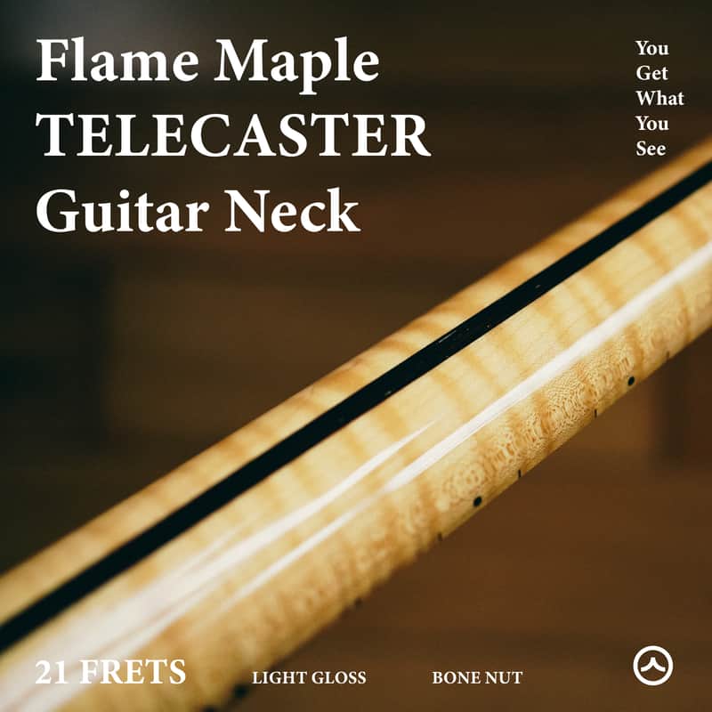 Stratocaster Neck – Flame Maple | 22 Frets | Light Gloss Finish | Bone Nut image 1
