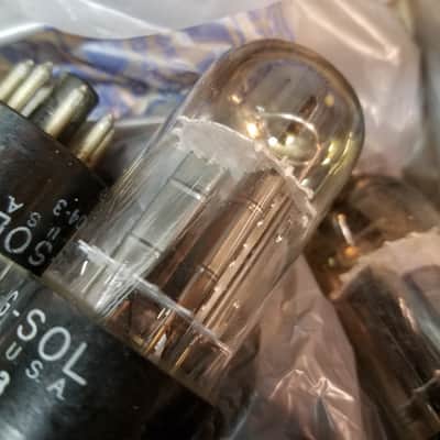 Tung-Sol ONE (1) 6SN7GTB AT1000 Weak Vacuum Tube T7 tall glass dual triode 1956-1961 image 1