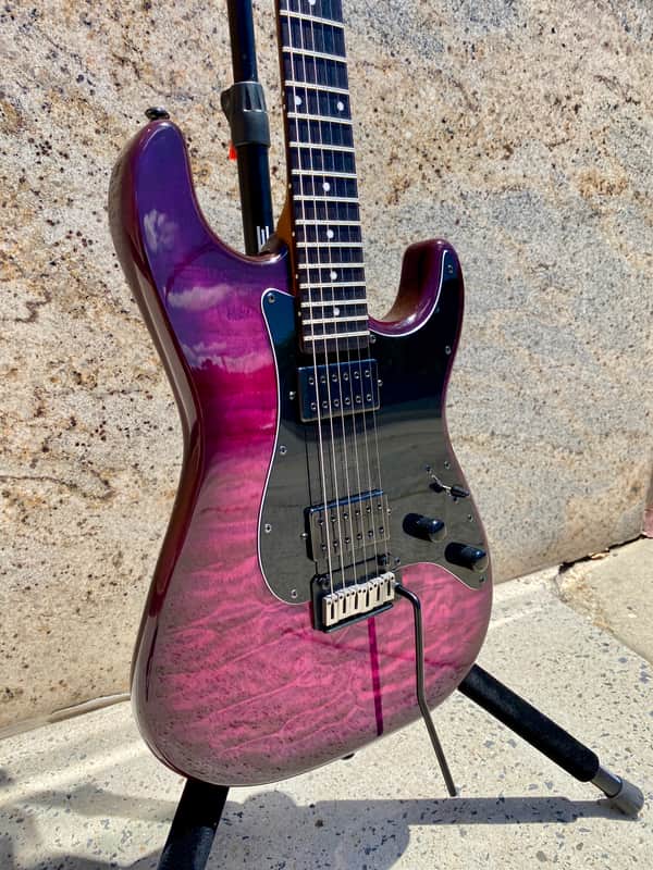 Schecter Traditional Pro Transparent Purple Burst Factory 2nd image 1