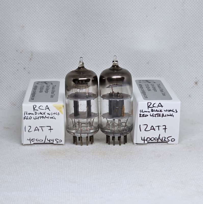 RCA 12AT7 Black Plate Square Getter Matched Pair NOS 12AT7 ECC81 image 1