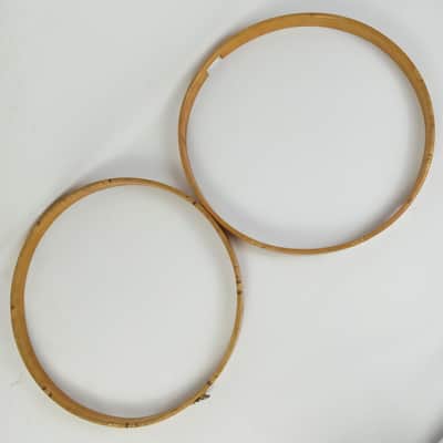 Vintage 15"2x Wood Hoops/Rims 1Ply Solid Maple Vintage50s 8Lug Parade Snare Drum image 7