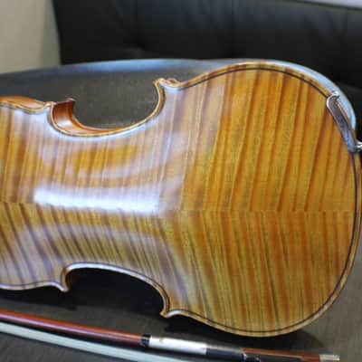 An Antique Antonius Stradivarius Nicolo Eberti Copy Full Size 4/4 Violin Bow & Case3 V image 14