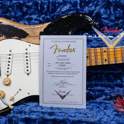 Fender Custom Shop 1957 Stratocaster Super Heavy Relic Black 2023 w/OHSC image 11