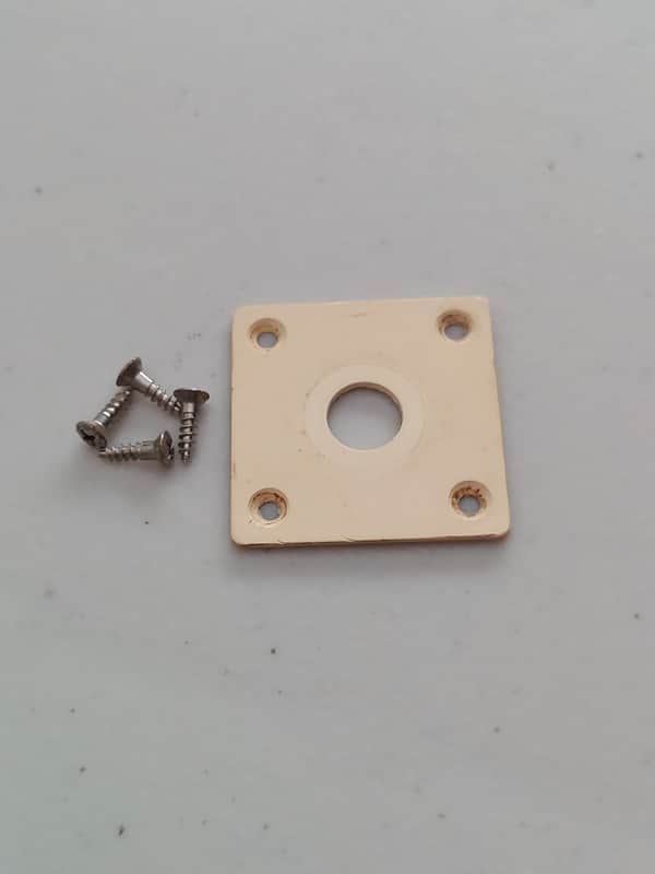 1950's Gibson Les Paul Standard Input Jack Cover with Screws - No Cracks! (K-139) image 1