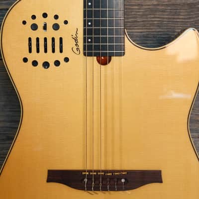 Used Godin Multiac Nylon A/E Guitar - Natural High Gloss w/Bag image 3