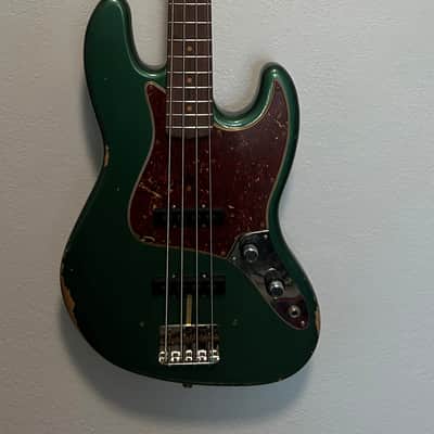 Fender 1962 Jazz Bass Relic - Aged Sherwood Green Metallic 2024 - Aged Sherwood Green Metallic image 2