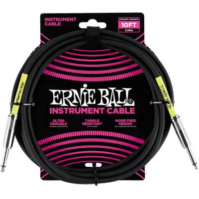 Ernie Ball 6048 Cables instrument classic jack/jack 3m noir image 1