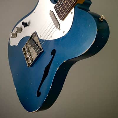 LEFTY! Custom Shop Vintage Relic Boutique TL69 Thinline Aged Ocean Turquoise Metallic Semi-Hollow Alder Licensed by Fender 6.3 Lb HSC image 5