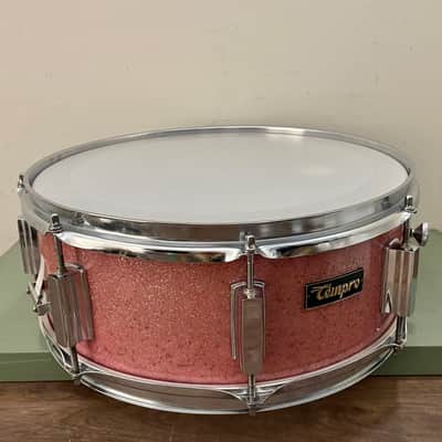 Tempro 5x14 vintage snare drum Pink Sparkle image 1