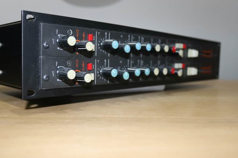 Rare & Vintage Tesla EJU 124 Mic-Preamp and EQ Channel Strips (Pair) Transformer Balanced In & Out - Professionally Racked In a 2U 19” Rack Case. image 1