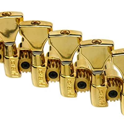 Hipshot GOLD 6-In-Line Non-Staggered Open-Gear Guitar Machines Tuners w/ UMP Kit image 10