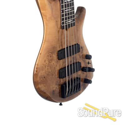 Roscoe SKB Burl Myrtle 5-String Bass #5600 - Used image 6