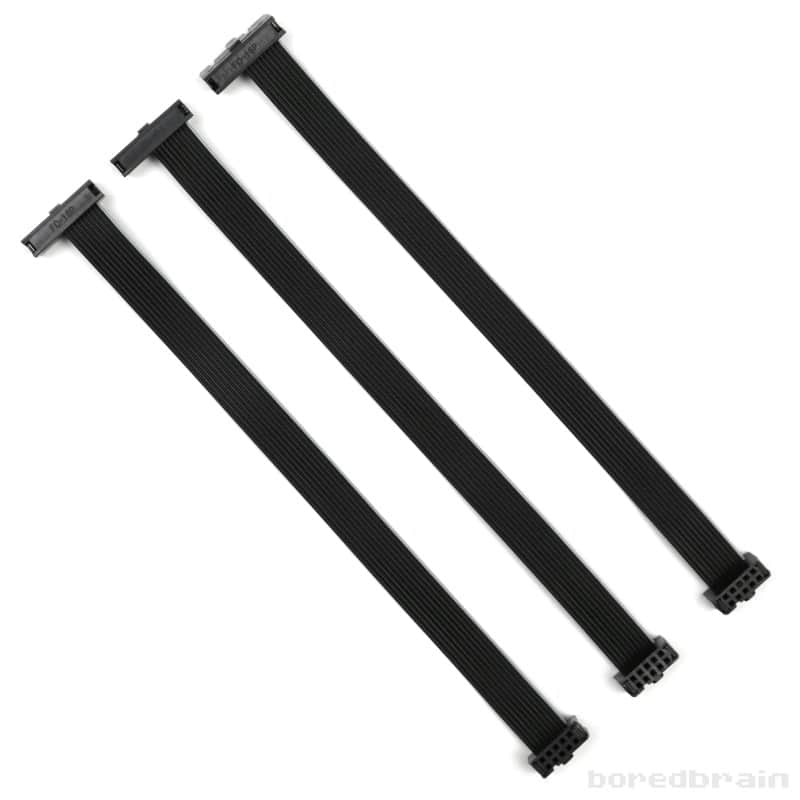 Boredbrain Eurorack Power Cables Black 16-pin to 16-pin 8-inch (3-Pack) image 1