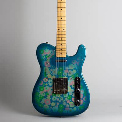 Fender Blue Floral Telecaster Solid Body Electric Guitar (2001), ser. #P077150, black tolex hard shell case. image 1
