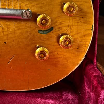 2017 Gibson Les Paul Standard Heavy Aged Gold over Green PSL image 8